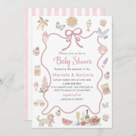Elegante Waterverf grillige Summer Doodles Baby Kaart