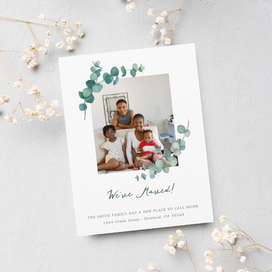 Elegante Waterverf groen adreswijziging Briefkaart