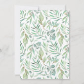 Elegante Waterverf groen Baby shower uitnodiging (Achterkant)