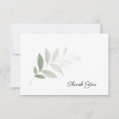 Elegante Waterverf groen begrafenis bedankkaart (Voorkant)