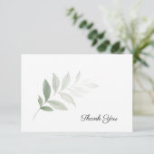 Elegante Waterverf groen begrafenis bedankkaart (Staand voorkant)