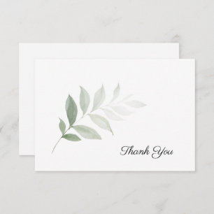 Elegante Waterverf groen begrafenis bedankkaart