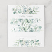 Elegante Waterverf Groen Bladgroen Bruiloft Plaatskaartje (Buitenkant ongevouwen)
