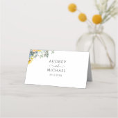 Elegante Waterverf Groen Bladgroen Bruiloft Plaatskaartje (Achterkant)