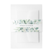 Elegante Waterverf Groen Bladgroen Bruiloft Uitnodigingen Wikkel (Voorkant Voorbeeld)