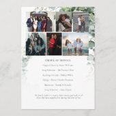 Elegante waterverf groen blijvende memorial  programmakaart (Achterkant)