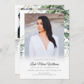 Elegante waterverf groen blijvende memorial  programmakaart (Voorkant / Achterkant)