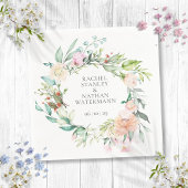 Elegante Waterverf groen bloemenbruiloft Servet