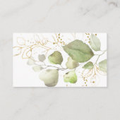 Elegante Waterverf groen bloemenbruiloft website Informatiekaartje (Achterkant)