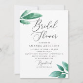 Elegante waterverf groen bloemig vrijgezellenfeest kaart (Voorkant)