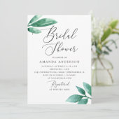 Elegante waterverf groen bloemig vrijgezellenfeest kaart (Staand voorkant)