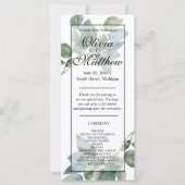 Elegante Waterverf groen boho bruiloft programma (Voorkant)