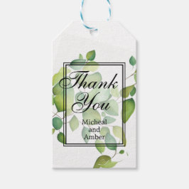 Elegante waterverf groen botanisch groen cadeaulabel