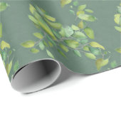 Elegante waterverf groen botanisch groen cadeaupapier (Rol Hoek)