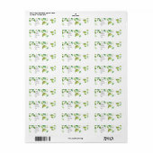 Elegante waterverf groen botanisch groen etiket (Full Sheet)