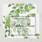 Elegante waterverf groen botanisch groen kaart (Voorkant / Achterkant)