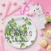 Elegante waterverf groen botanisch groen papieren bordje (Feest)