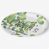 Elegante waterverf groen botanisch groen papieren bordje (Gekanteld)