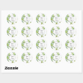 Elegante waterverf groen botanisch groen ronde sticker (Vel)