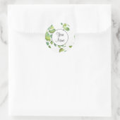 Elegante waterverf groen botanisch groen ronde sticker (Tas)