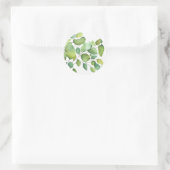 Elegante waterverf groen botanisch groen ronde sticker (Tas)