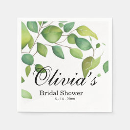 Elegante waterverf groen botanisch groen servet