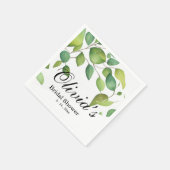 Elegante waterverf groen botanisch groen servet (Hoek)