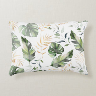 Elegante Waterverf groen botanische bladeren Accent Kussen