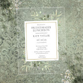 Elegante Waterverf Groen Bruidsmeisjes Luncheon Acryl Uitnodigingen