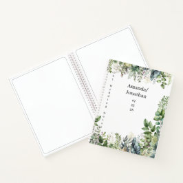 Elegante Waterverf groen bruiloft gastenboek Notitieboek