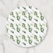 Elegante Waterverf groen bruiloft gunst Label (Achterkant)