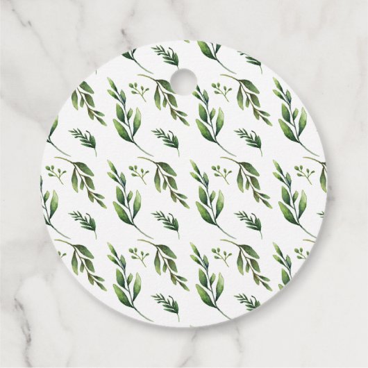 Elegante Waterverf groen bruiloft gunst Label (Achterkant)