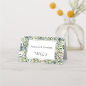 Elegante Waterverf groen bruiloft plaats kaarten Plaatskaartje (Voorkant)