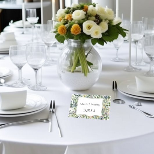 Elegante Waterverf groen bruiloft plaats kaarten Plaatskaartje