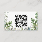 Elegante Waterverf groen bruiloft QR register Informatiekaartje (Achterkant)