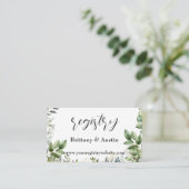 Elegante Waterverf groen bruiloft QR register Informatiekaartje (Staand voorkant)
