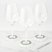 Elegante Waterverf groen bruiloft wijnglas Label (Set)