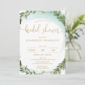 Elegante Waterverf groen en Mint Vrijgezellenfeest Kaart (Staand voorkant)