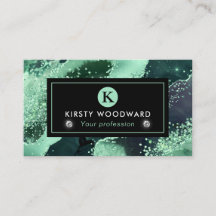 Elegante Waterverf Groen Glitter Agaat