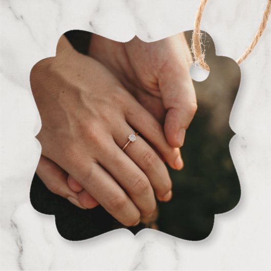 Elegante Waterverf Groen & Goud Sla de Datum op Bedankjes Labels (Achterkant)