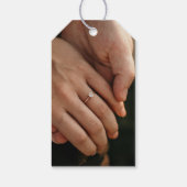 Elegante Waterverf Groen & Goud Sla de Datum op Cadeaulabel (Achterkant)