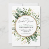 Elegante Waterverf groen & gouden Vrijgezellenfees Kaart (Voorkant)