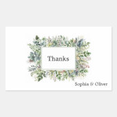 Elegante Waterverf groen krans bruiloft Sticker (Voorkant)