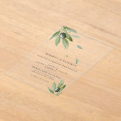 Elegante Waterverf Groen Transparant Huwelijk Acryl Uitnodigingen (Laagn)