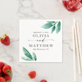 Elegante waterverf groen tuin script bruiloft servet (Insitu)