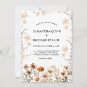 Elegante Waterverf groen Wildflower bruiloft Kaart (Voorkant)