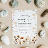 Elegante Waterverf groen Wildflower bruiloft Kaart