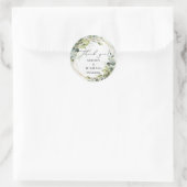 Elegante waterverf groenblijvende gebloemde gouden ronde sticker (Tas)