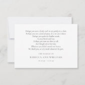 Elegante waterverf groene begrafenisgedicht bedankkaart (Achterkant)