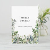 Elegante Waterverf Groene bladeren Bruiloft Alles  Kaart (Staand voorkant)